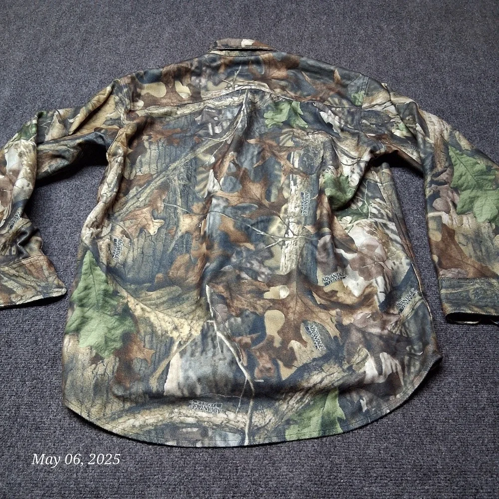 Cabelas Advantage Timber Camouflage Flannel Shirt Men‎ Size Medium